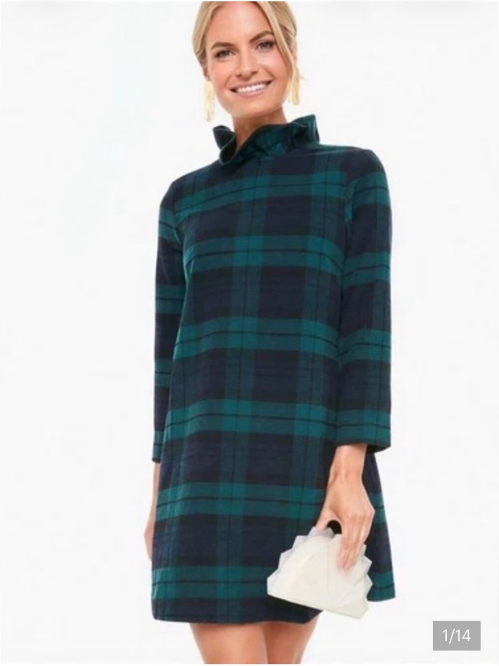 Tuckernuck Blackwatch Plaid Daphne Dress Wool Blend Size XS